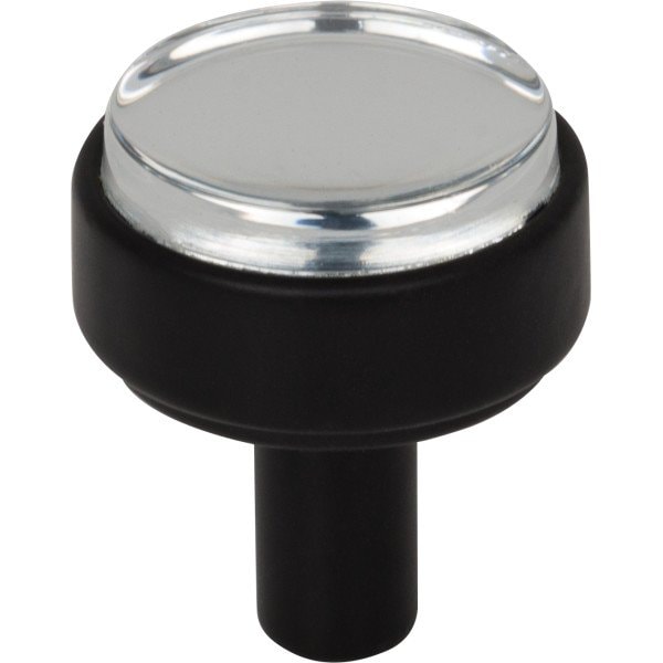 Jeffrey Alexander 1-1/8" Diameter Matte Black Carmen Cabinet Knob 775MB - main